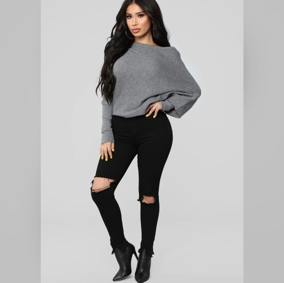 FASHION NOVA OF THE SHOULDER SWEATER - Picture 4 of 4